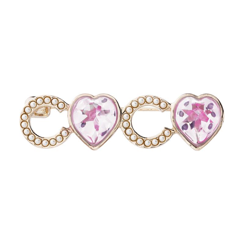 

CHANEL Pink Crystal COCO Brooch Women s Gold золотий
