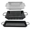 Carbon Steel Outdoor Grill Tray Stainless Steel Square Grill Drain Pan Vegetable Grilling Basket BBQ Plate Square Punching Disc