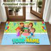 Crystal Velvet Square Rug Custom NameCocomelon Pattern Non Slip Home Floor Decor Rug