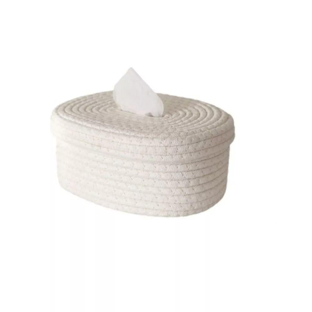 

Новая прямоугольная тканая настольная коробка для салфеток из хлопковой веревки, переносная бумажная коробка для перекачивания, сумка для хранения домашнего декора, сумка для салфеток