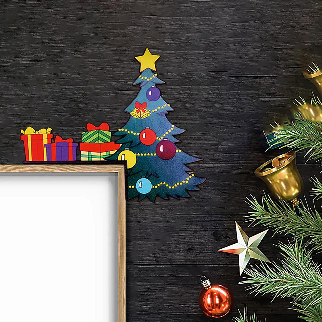 Christmas Wooden Door Corner Lintel Decoration Elk Door Frame Decoration