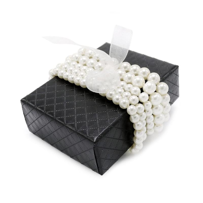 5Pieces Artificial Pearl Bracelet Beaded Stretch Bracelet Stackable Bracelet for Women Bridal Party Wedding Accessories
