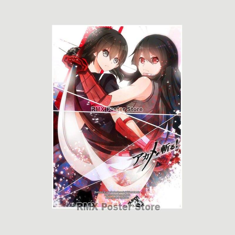 Akame Ga Kill Anime-Poster und Drucke, Wandkunst, Dekoration, weißes Papier, dekorative Gemälde, Bilder, Wohnzimmer, Zuhause, Wandbild