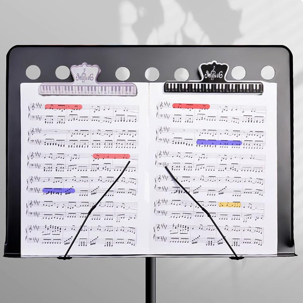 LOYELEY Music Clips Set of 4 Page Stand Bookmark Stand Music Note Clips Page Clips Plastic Musical Instrument Parts Piano Music Sheet Stand Goods