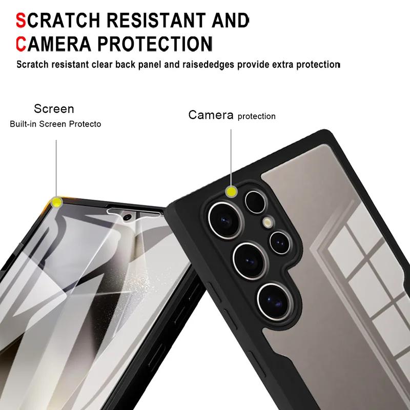 360 Full Body Protection Case For Samsung Galaxy S24 FE S25 S23 Plus S25 Ultra M02 M32 M33 M52 M53 Double Sided Shockproof Cover