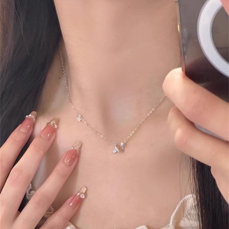Fairy Meteor Zircon Necklace S925 Silver Neck Chain Does Not Fade Collarbone Chain Tide