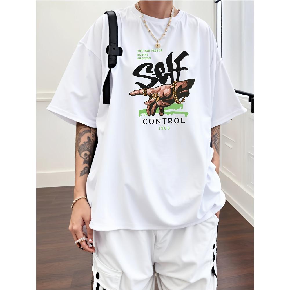 

Men s Money Hand Alphabet Printed Sports Casual Versatile Short Sleeve T-Shirt S