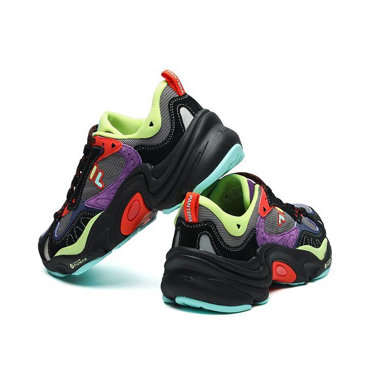 Fila Fusion Heritage Running Retro Versatile Trendy Dad Sneakers Women sneakers Black Purple Green T12W131102FQS