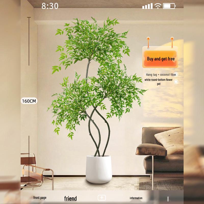 Nandina Luxury Artificial Tree - Indoor Floor Decoration & Bionic Green Plant Potted Ornament