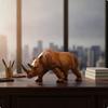 Rhinoceros Figurine Resin Rhino Modern for Office Desk, Display Cabinet