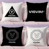 Brand Design V-Visvim Cushion Cover Soft Short Plush Double-Sided Printing Home Decor Machine Washable Pillow Case Gift