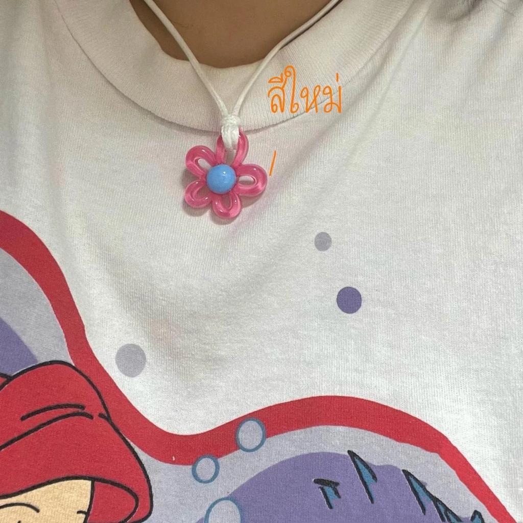 Koreanische Mode Harajuku Vintage Niedlich Bunt Acryl Blume Anhänger Choker Halskette Hals Charm Damen EMO Schmuck Zubehör