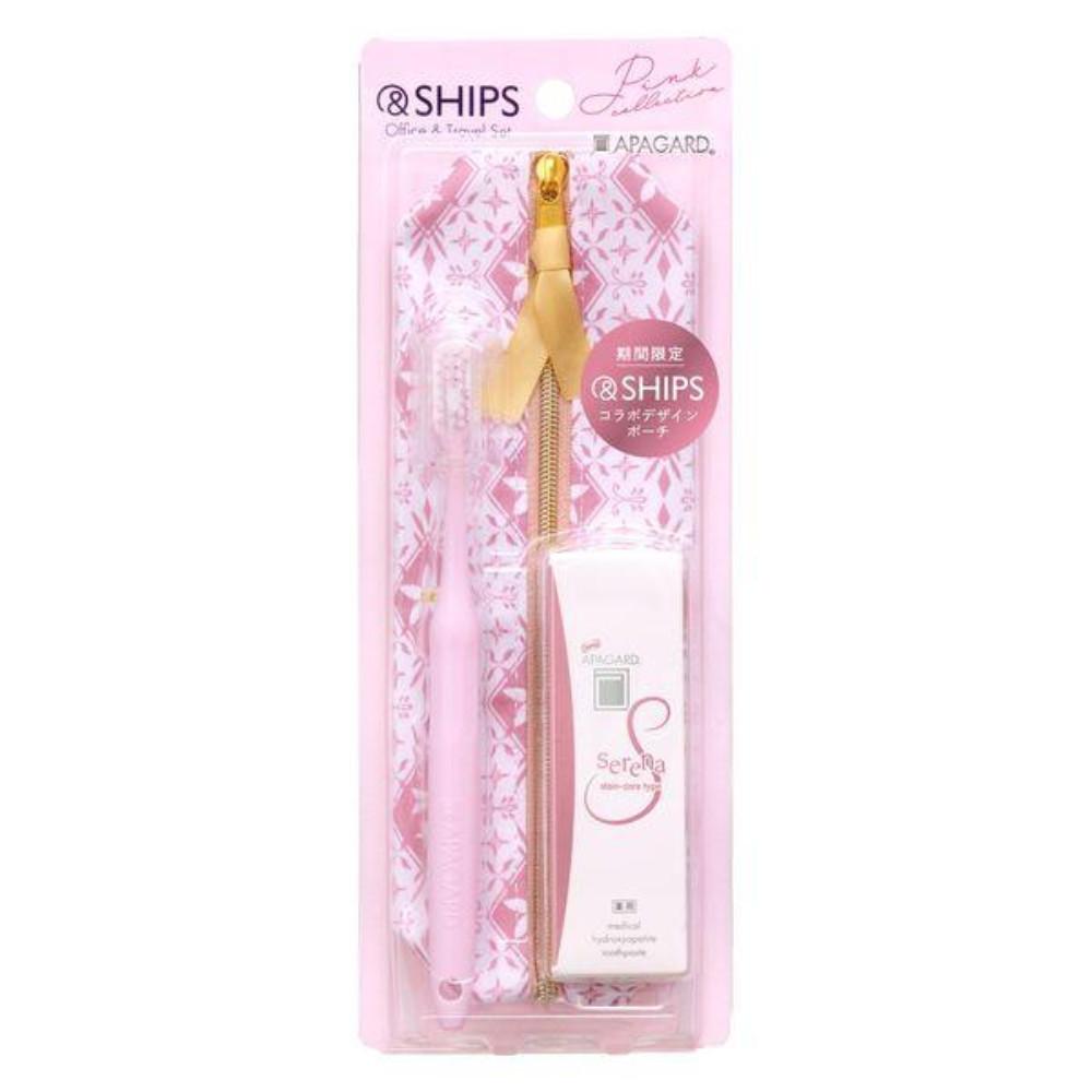 Japan SANGI APAGUARD SHIPS Office & Travel Set Serena 1 set (toothpaste, toothbrush, pouch)