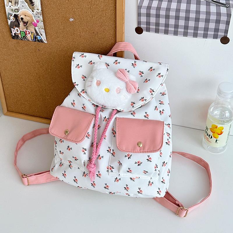 Cartoon Floral Boys And Girls Backpack Cute Cute Cat Elementary School Bag Bucket Children Bag