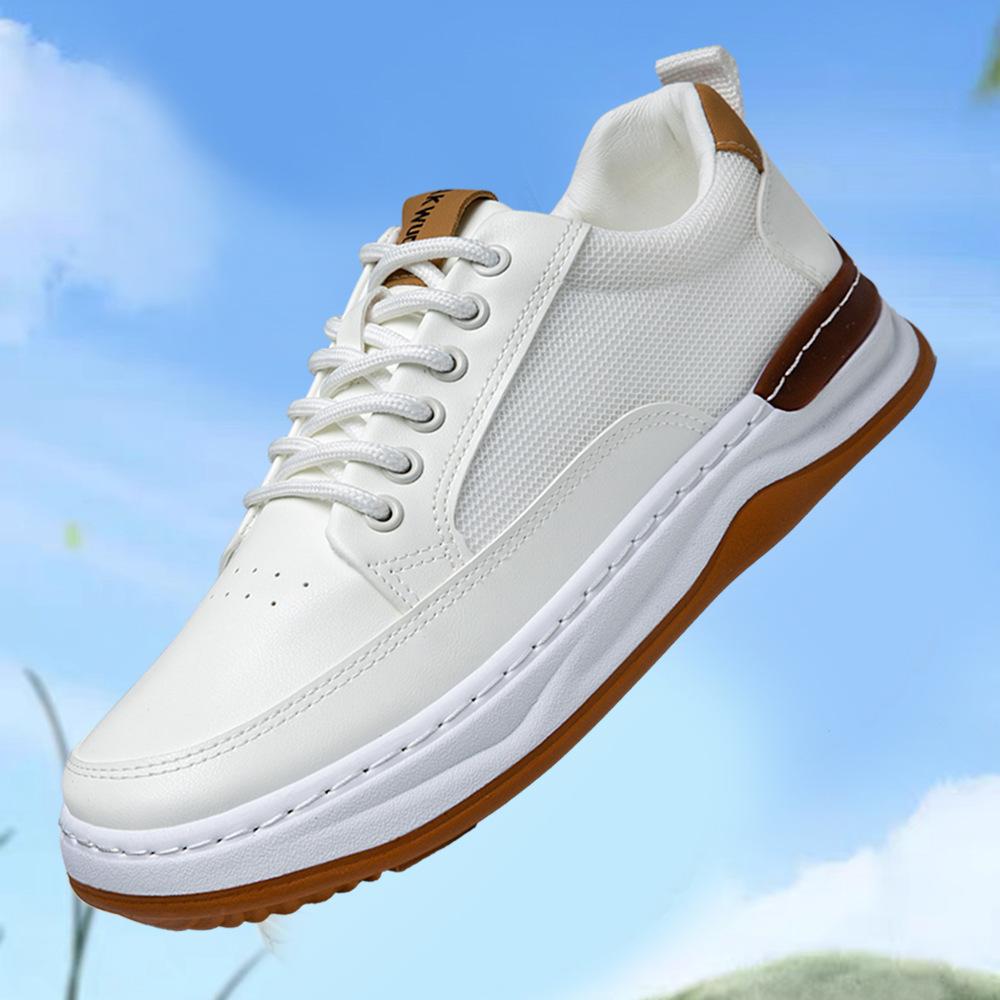 Fashion Men Shoes 2025 Spring Autumn New Fashion Breathable Mesh Non Slip Platform Sneakers Comfortable Round Toe Lace-up Casual Shoes