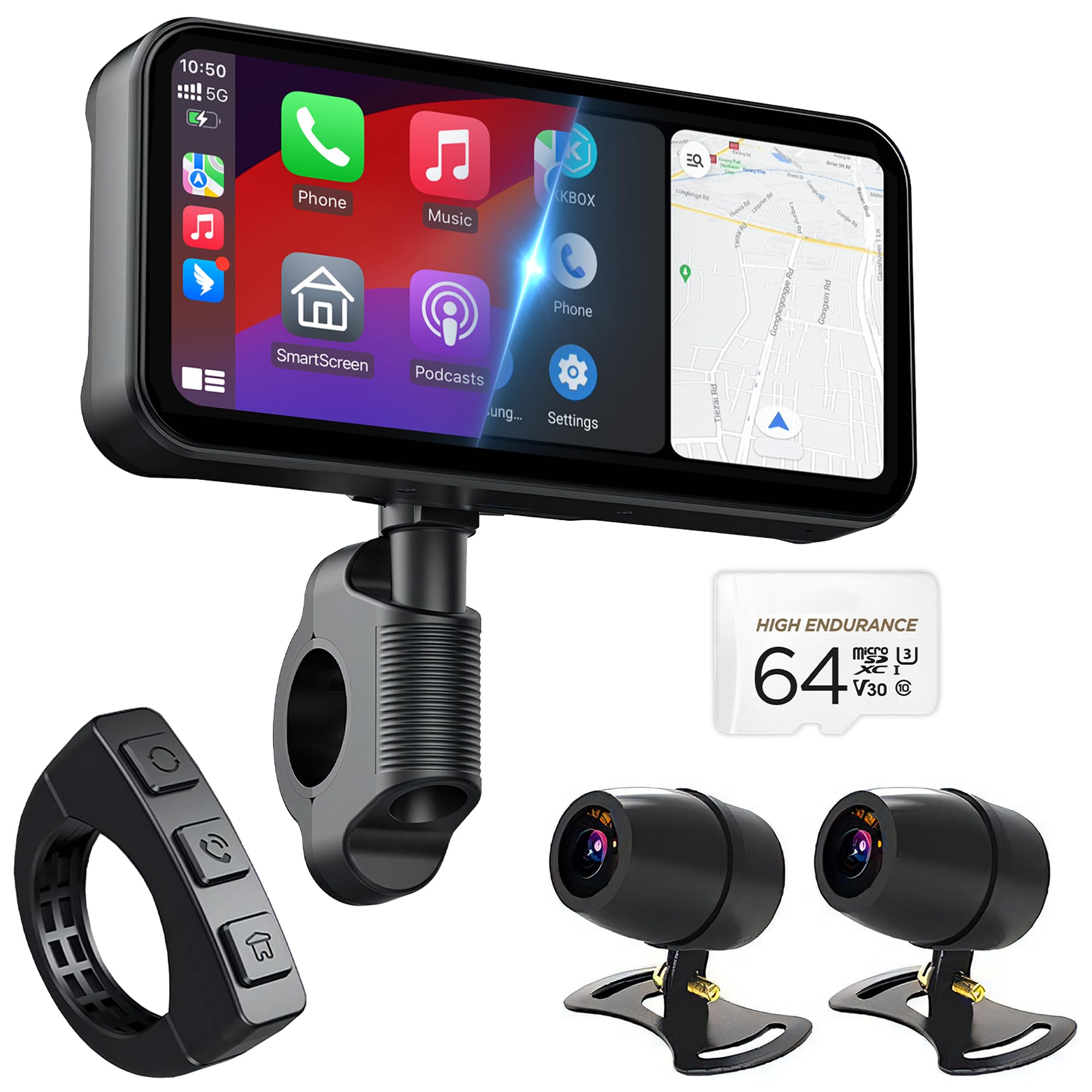 

Another Dimension D6RL-s Motorcycle, Dash Camera, Heavy Duty SD Card Included, Waterproof, Front and Smart monitor 6.25 inch