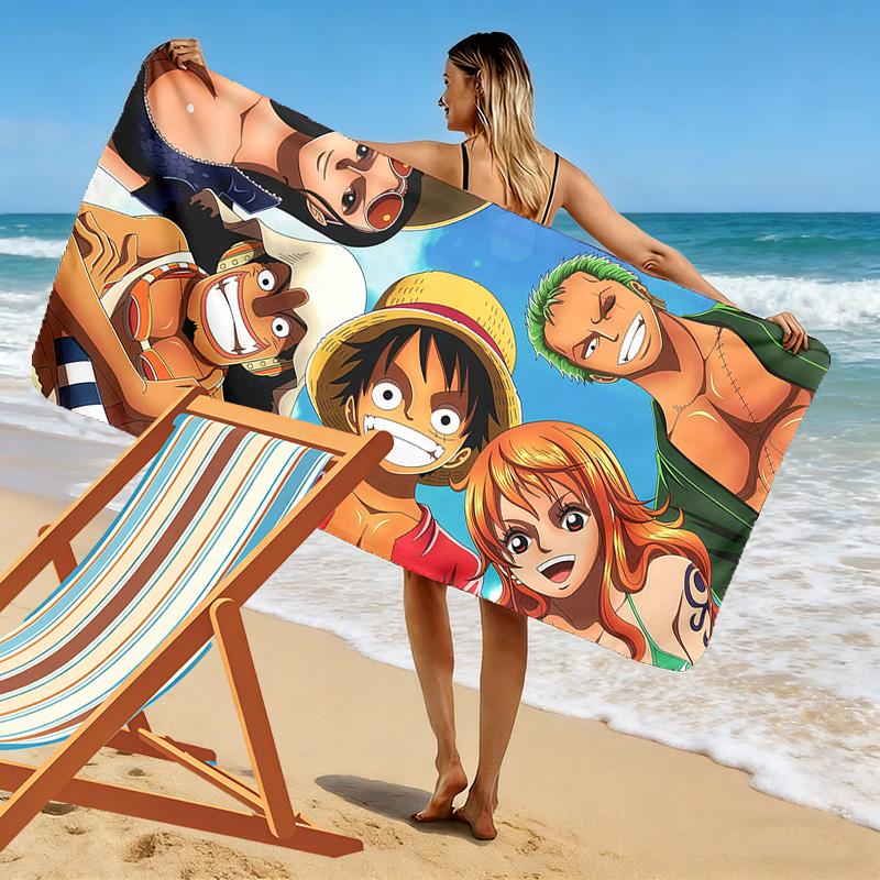 One Piece Print Beach Towel, Large Soft Quick Dry Towel for Beach Camping Swimming