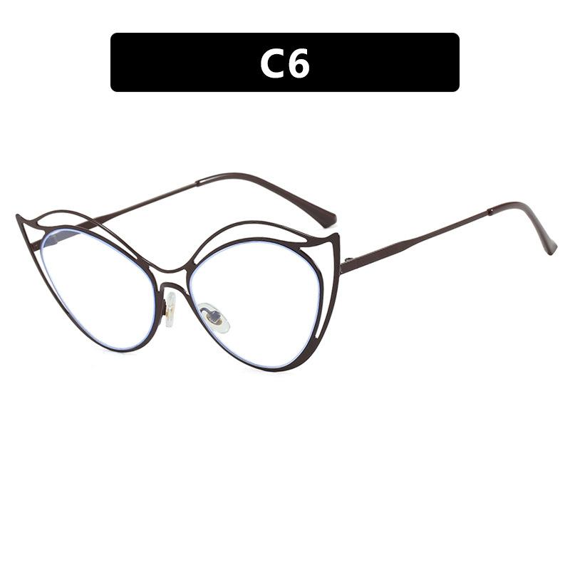 Metal Hollow Cat Eye Anti-blue Light Myopia Glasses Women 2025 New Personalized Vintage Eyeglasses Minus Diopter Eyewear