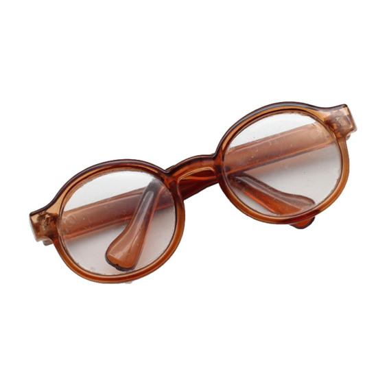 

Decorative Doll Sunglasses Cute Transparent PETG Plastic Glasses for Dolls Fashion Clothes Accessories for BJD/Anime Figures коричневий