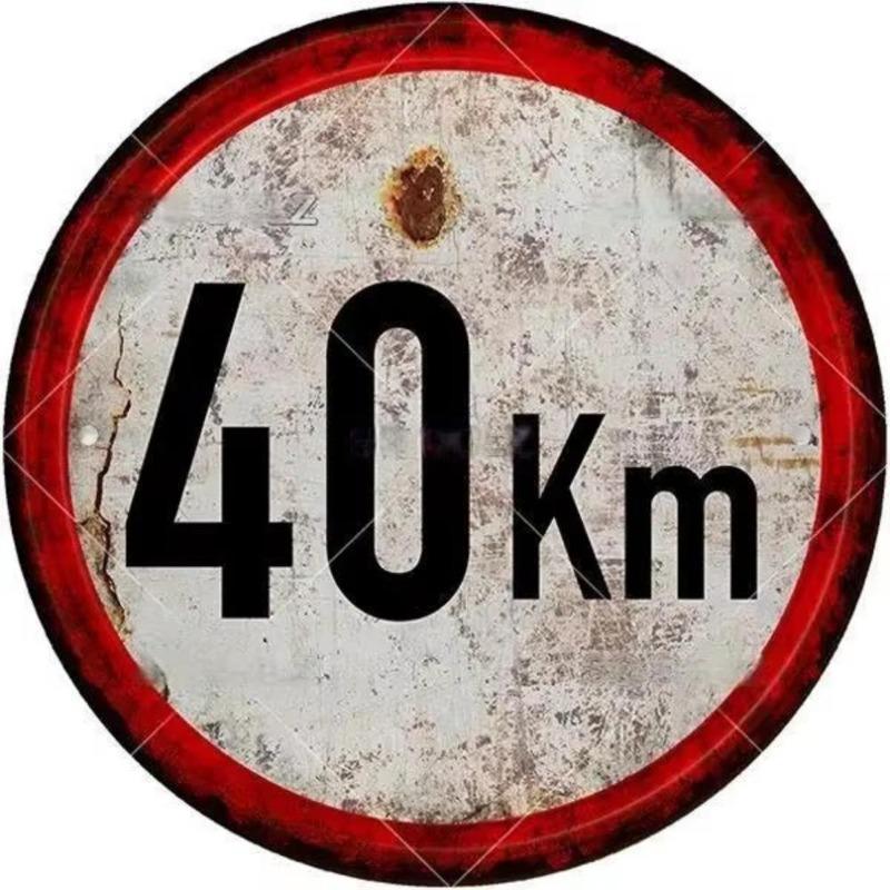 STOP Ostrzeżenie Okrągły Metalowy Znak Vintage do Dekoracji Ściennej