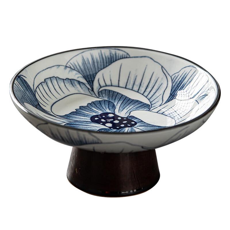 Riyue Xingchen Imitation Blue and White Porcelain High-Foot Snack Plate