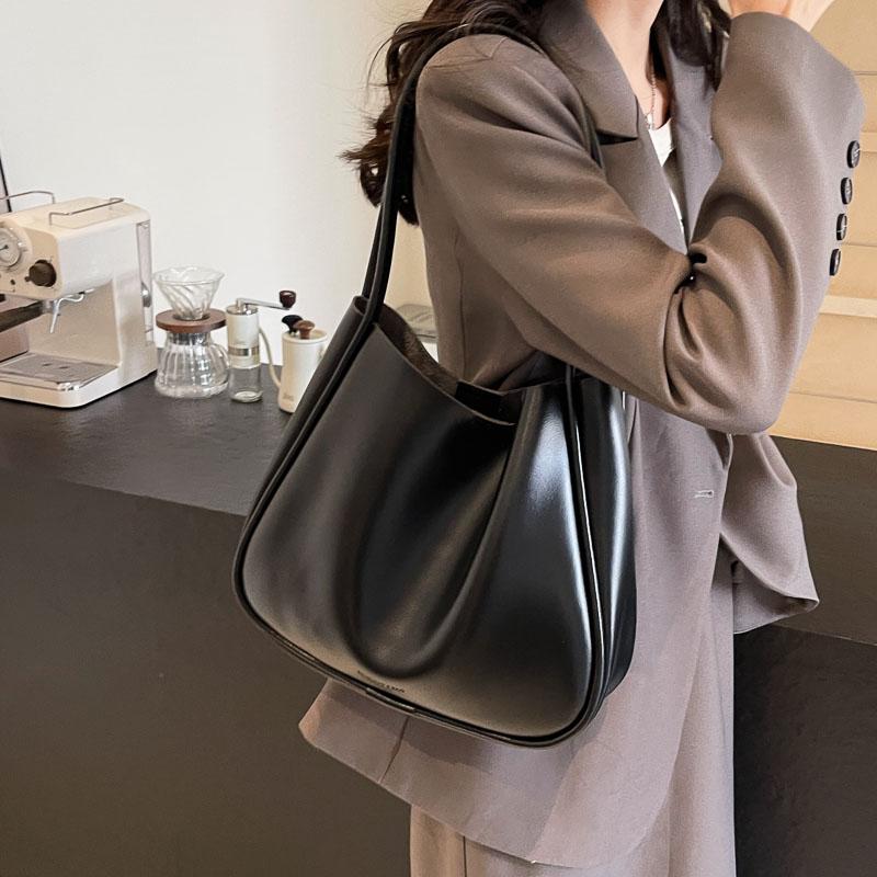 PU lock sewing line ladies shoulder bags basic style fashionable  women's bags