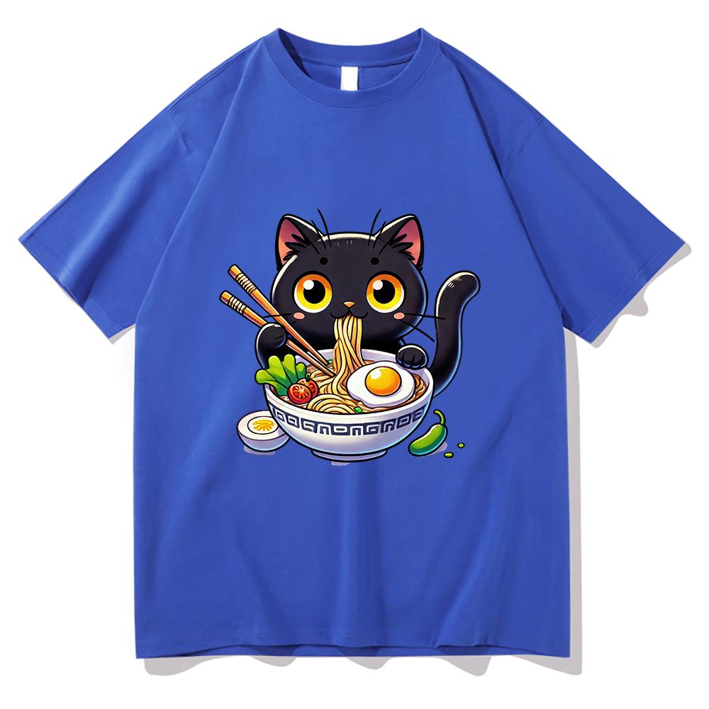 

Cat RaUnisex T Shirt Fashion Unisex Aesthetic Funny Cute Noodle TShirt Unisex High Quality Japanese Anime Noodles Cotton Tees Shirts 4XL