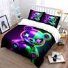 Neon Evil Teddy Bear Design Bedding Duvet Cover Set  (1*Duvet Cover 2*Pillowcases, without duvet insert)