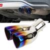 Universal Car Accessories Heart Shape Style Stainless Steel Exhaust Tips Muffler Tail Double-Pipe Tube Tips Car Accessories