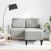 VidaXL 2-seater Sofa with L-shaped Chaise Lounge Light Grey 125 Cm Velvet, 2-seater Bedroom Sofa, Loveseat, Two-seater Sofa 4107069