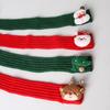 Christmas Pet Scarf Adjustable Size Snowman Santa Claus Xmas Tree Decor Festive Design Pet Cat Knitting Scarf Photo Prop
