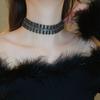 Light luxury diamond-encrusted water drop necklace, fashionable personality, heavy industry neck chain, bridal evening dress, high-end accessories