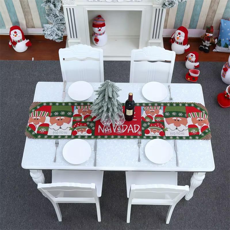 Christmas Day Decoration Tablecloth - 1PC Knitted Table Flag, Home & Dining Table Decoration