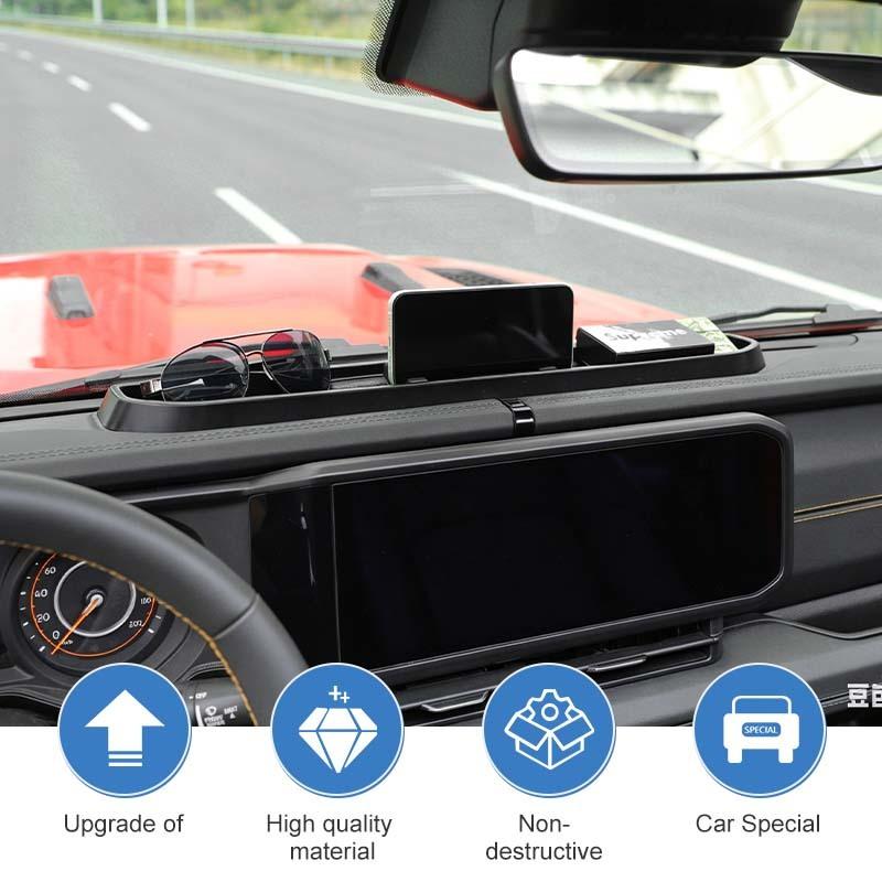  Central Control Panel Phone Holder Organizer Storage Box Container For Jeep Wrangler JL JT Gladiator 2024 Up Stowing Tidying Accessories