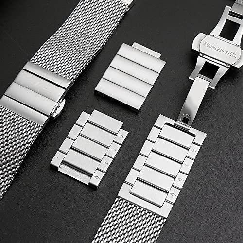ZHUOLEI Replacement Watch Strap for Swatch, 19mm, 20mm, 21mm, Stainless Steel Mesh Milanese Band