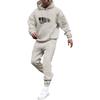 Men's Solid Color Flag Print Hooded Universal Versatile Hooded Sweatshirt Sweatpants Casual Sports Suit
