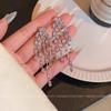 Korean super flash zircon fringed earrings women's light luxury stud earrings unique design earrings