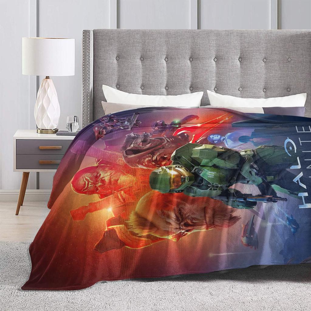 Game H-Halo I-Infinite Warm Soft Blanket Camping Plush Throw Blanket Street Trend Bedroom Flannel Bedspread Sofa Bed Cover