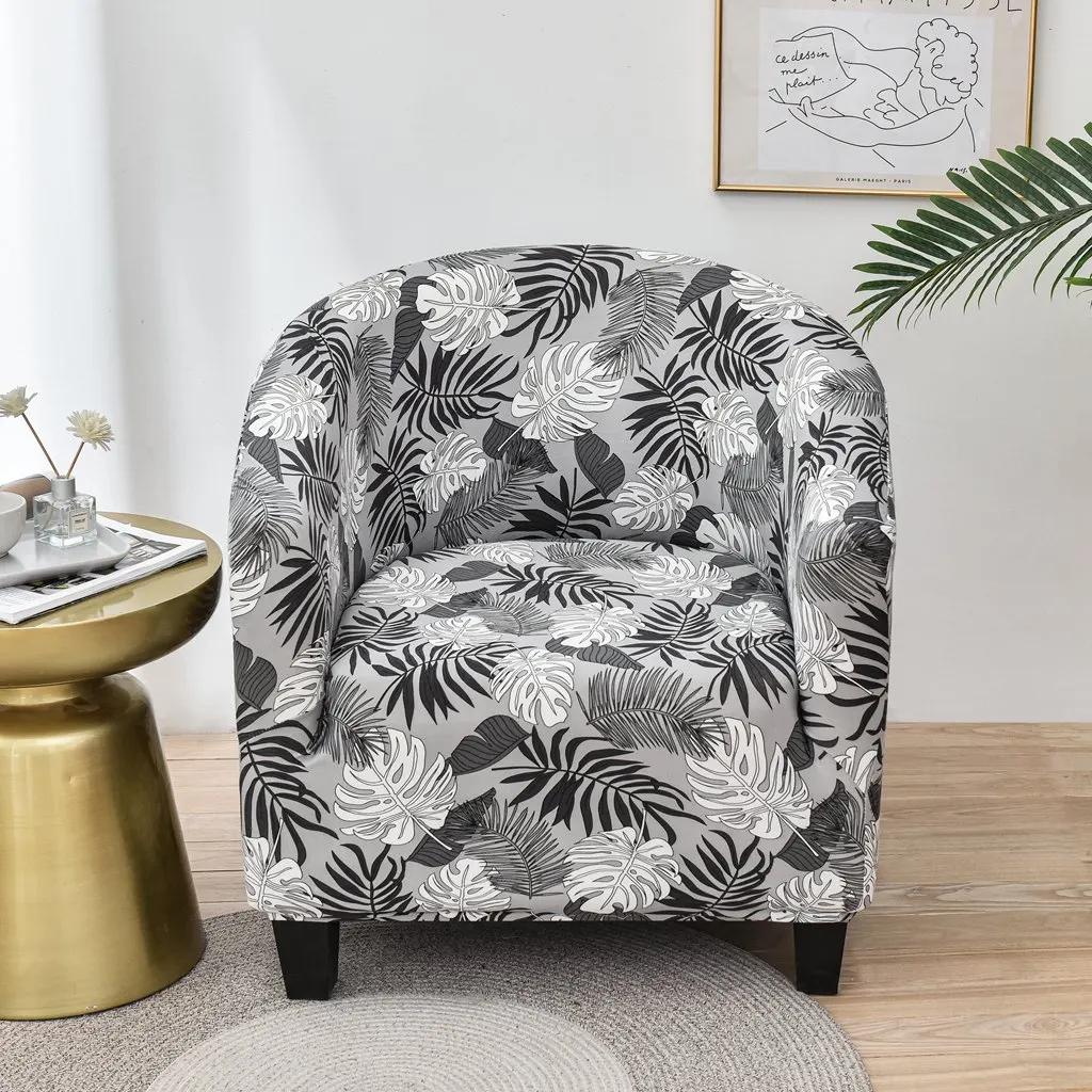 Tub Sofa Cover Stretch Sofa Club Chair Cover Elastic Study Printed  Armrest  Chair Cover for Bar