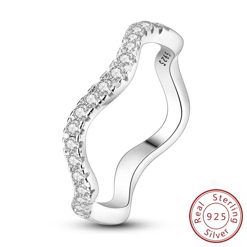 New Original 925 Sterling Silver Rings Stackable Infinite Silver Zircon Ring For Women Wedding Anniversary Birthday Jewelry Gift