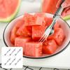 6Pcs Watermelon Fork Slicer Cutter Foldable Fruit Cutter Stainless Steel Watermelon Cutter Slicer Tool Double Head Melon Cube