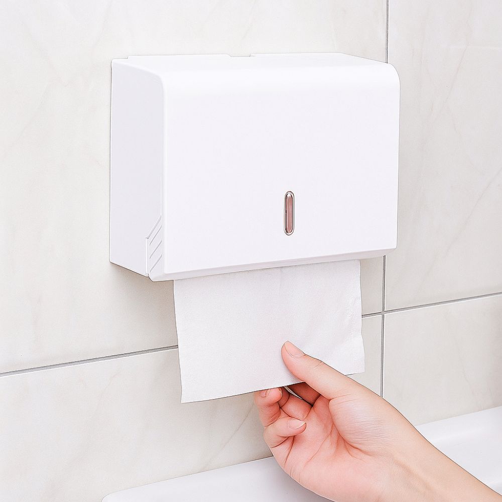Large Capacity Paper Towel Dispenser No Punch Space Saving Tissue Box Holder Waterproof Wall-mounted Tissue Box Bedroom