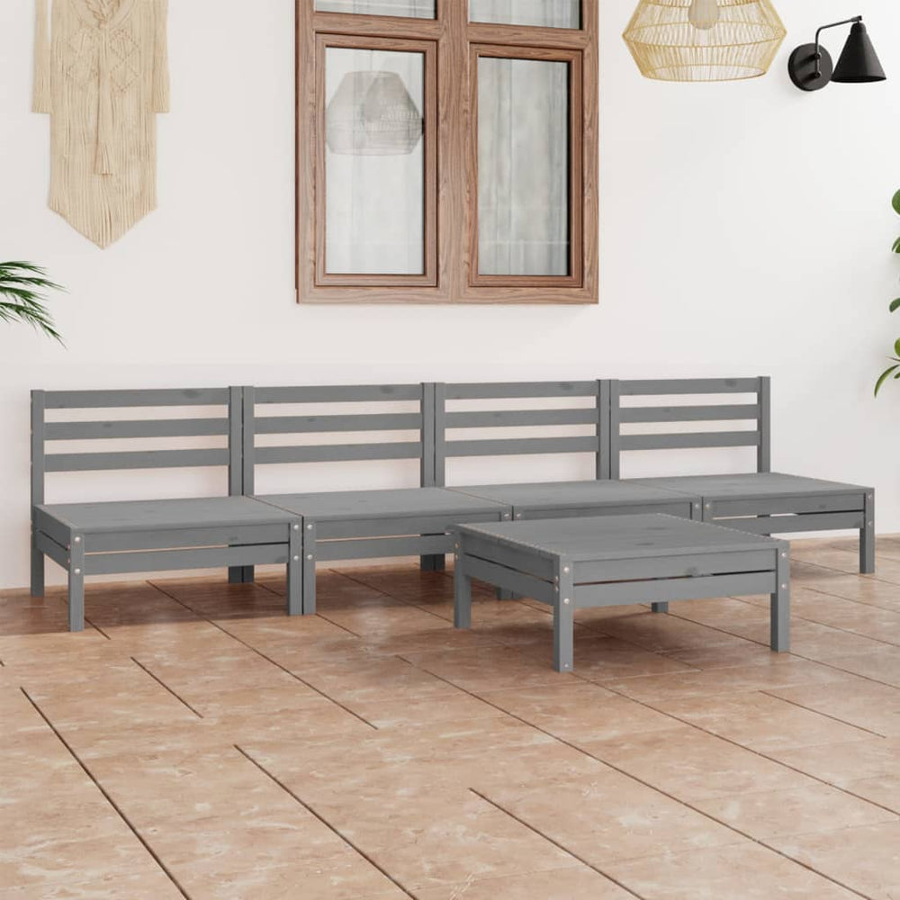 5 Pcs Garden Furniture Set Solid Pine Wood