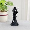 Durable Couple Figurine 3D Printed Black & White Hugging Statue, Minimalist Modern Sculpture with Abstract Embrace Love Form, Romantic Desk Decor for
