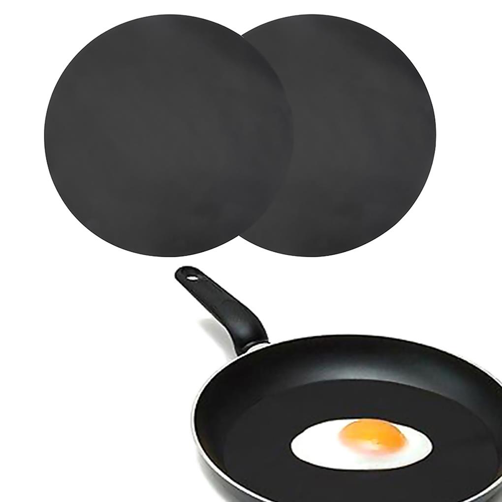 2 Sheets Non-stick Frying Pan Mat Household ple Solid Color Cooking Tool High-temperature Food Pot Sheet Fry Mats