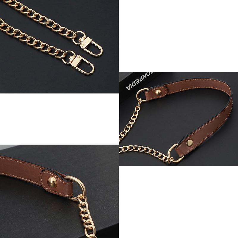 120Cm Replacement Shoulder Strap Crossbody Bag Belt  Pu Leather Handle With Metal Chains Bag Replacement Accessories
