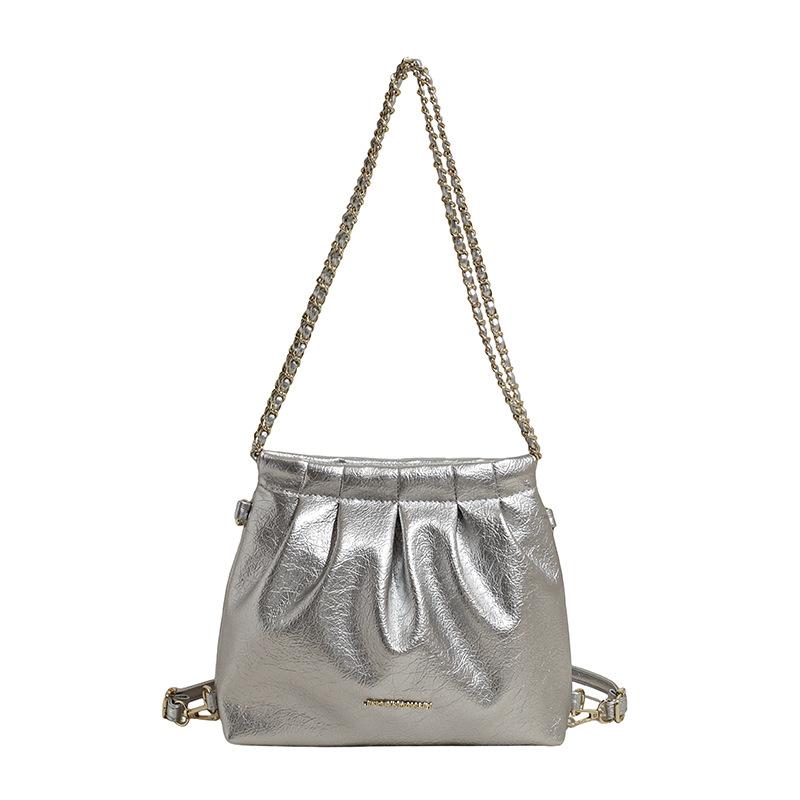 Bucket bag summer large capacity high-end retro chain shoulder bag fashion design women's bag