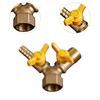 3 Way Shut Off Valve Y Shaped Ball Component for Repair with Copper Threads 0.79"