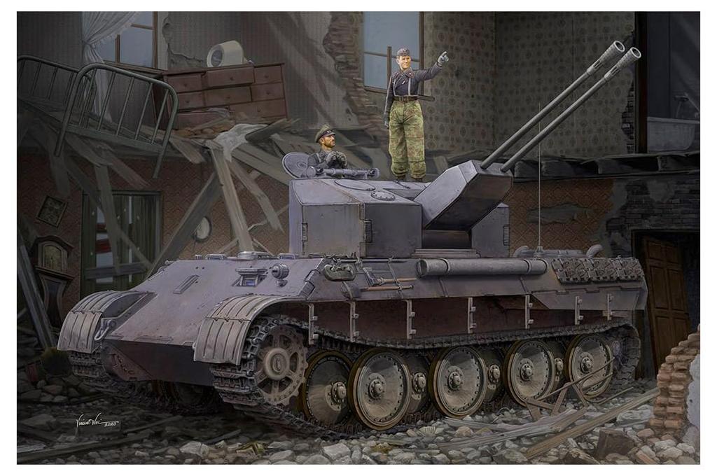 Hobby Boss 1/35 Fighting Vehicle Series German Anti-Aircraft Tank V Flakpanther Ausf.A Plastic Model 84535 Molded In Color