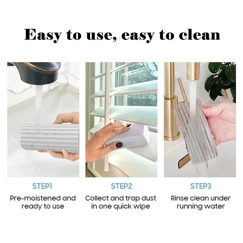 5Pcs Sponge Magic Dust Eating Sponge Cleaning Duster Sponges Reusable Eraser Brush Blinds Kitchen Window Cleaning Tools